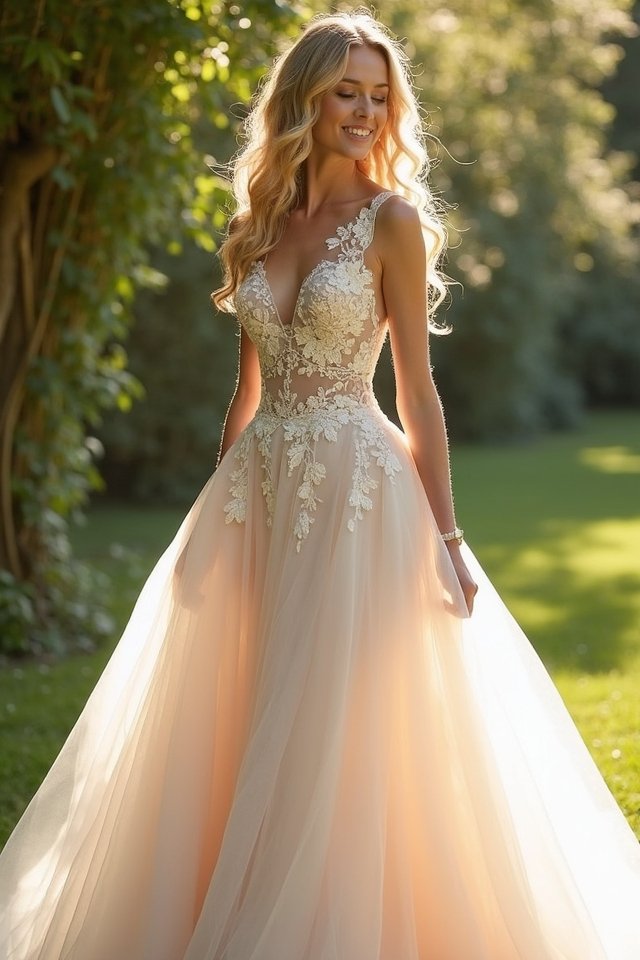 enchanting illusion a line gown