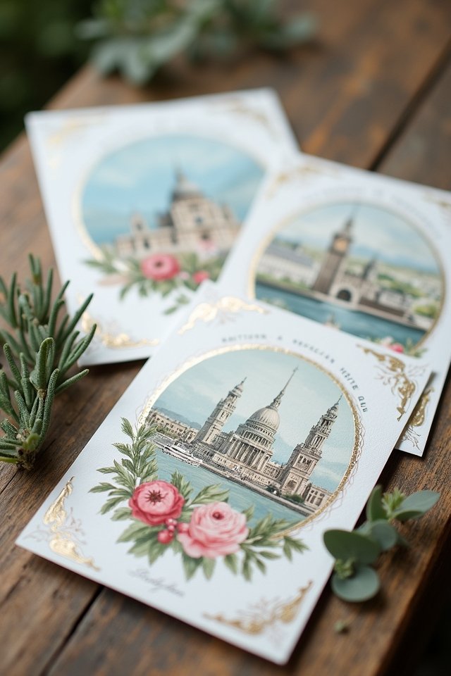 enchanting illustrated wedding invites