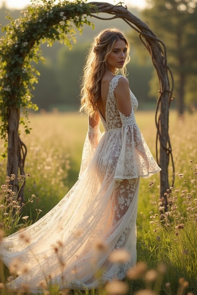 enchanting lace bell sleeves