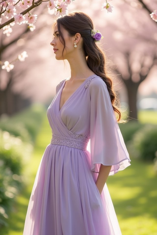 enchanting lilac wrap dress