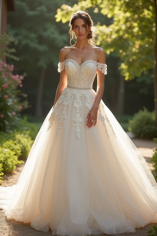 enchanting off shoulder elegance