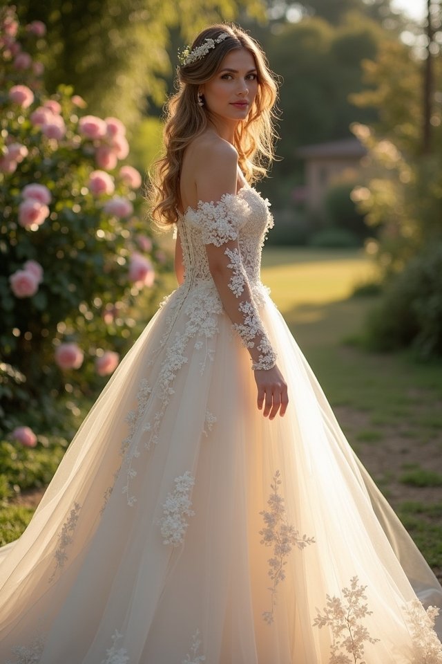enchanting off shoulder gown elegance