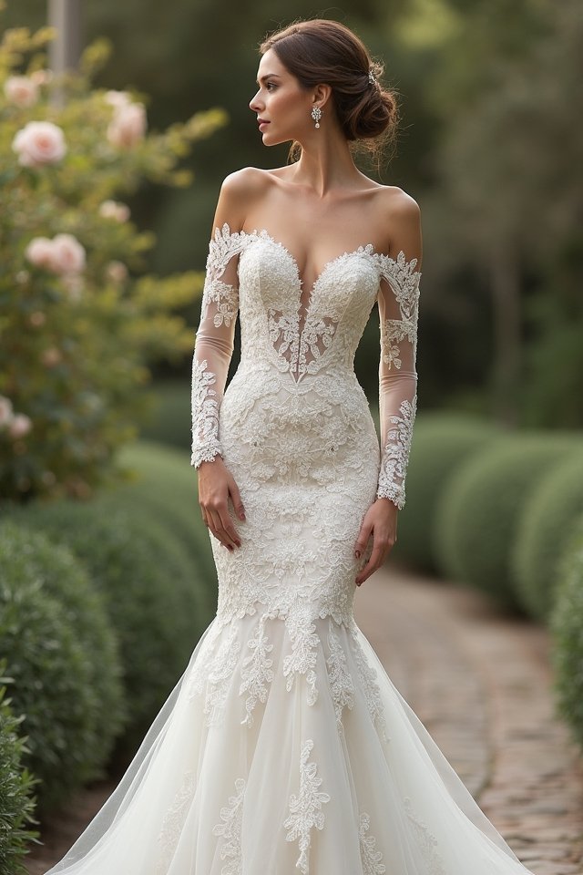 enchanting off shoulder mermaid dress