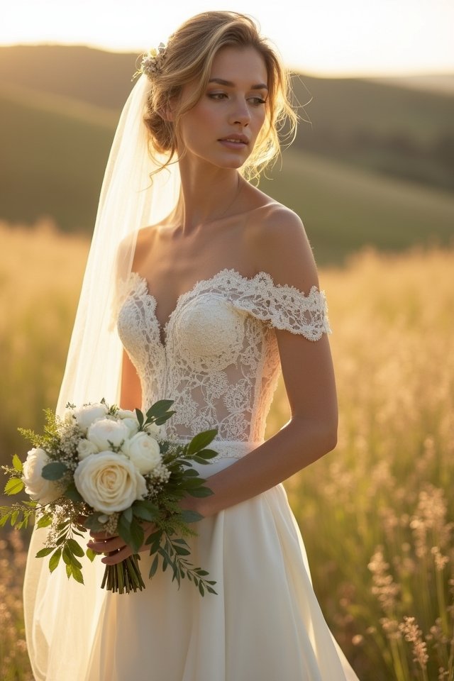 enchanting off the shoulder elegance