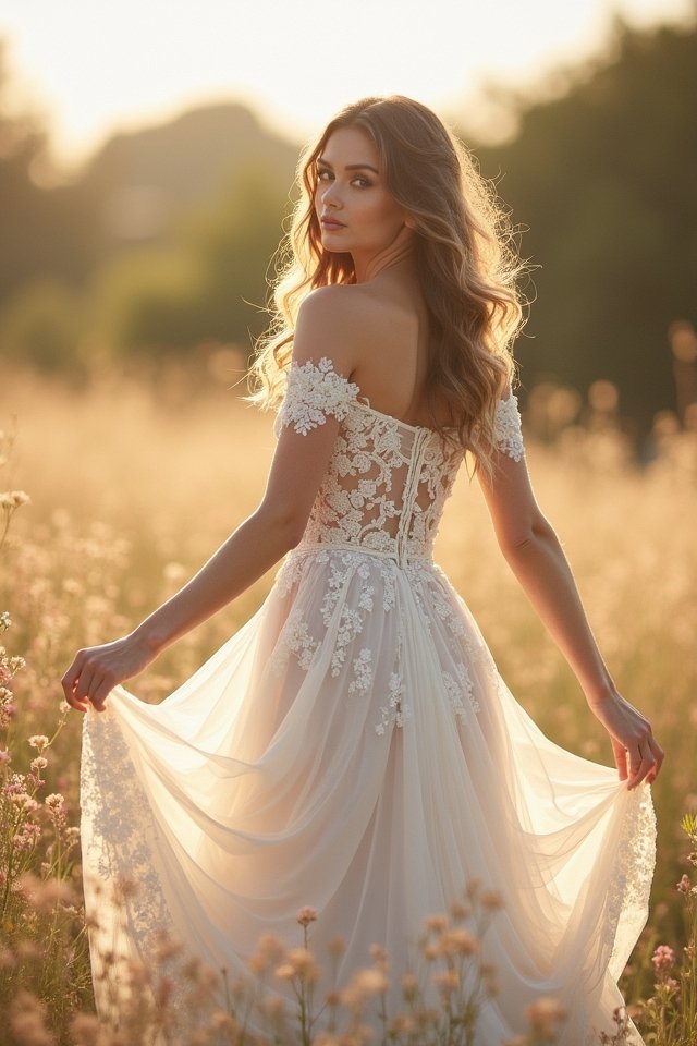 enchanting off the shoulder elegance