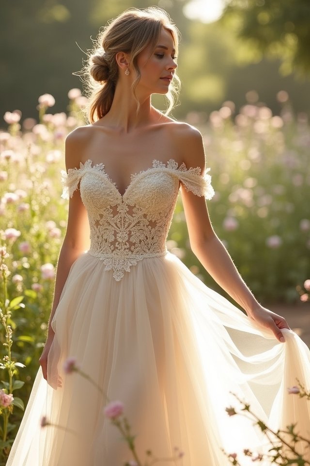 enchanting off the shoulder gowns