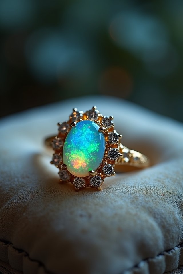 enchanting opal diamond ring