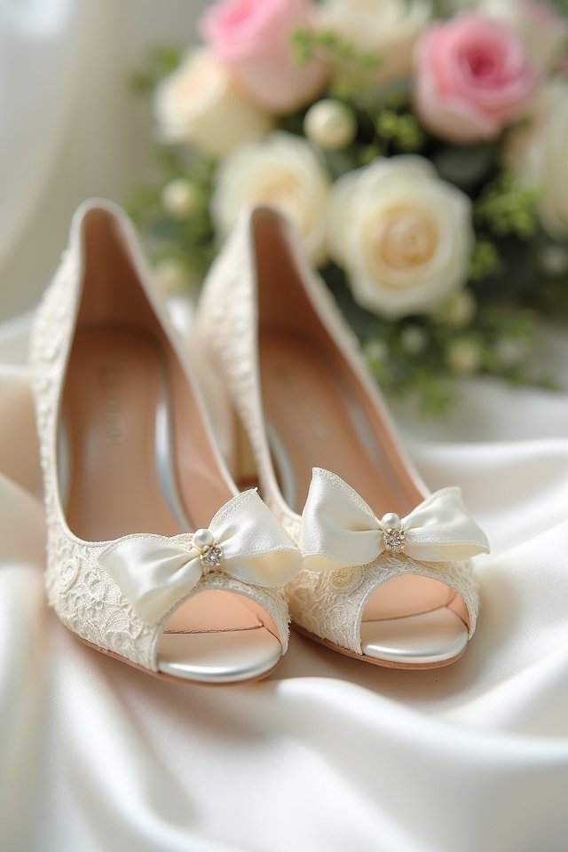 enchanting romantic peep toe heels