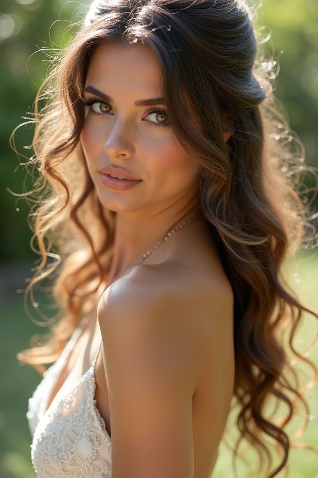 enchanting romantic wedding curls