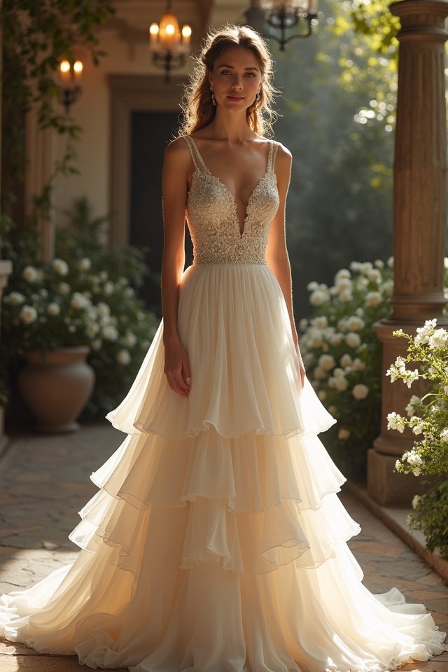 enchanting ruffled chiffon elegance