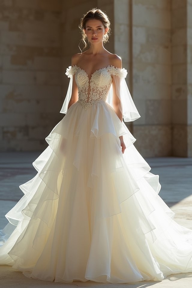 enchanting ruffled organza gown
