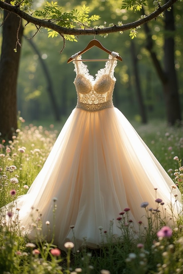 enchanting rustic lace gown