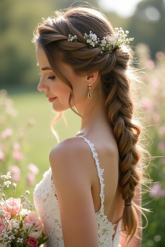 enchanting waterfall braid hairstyle