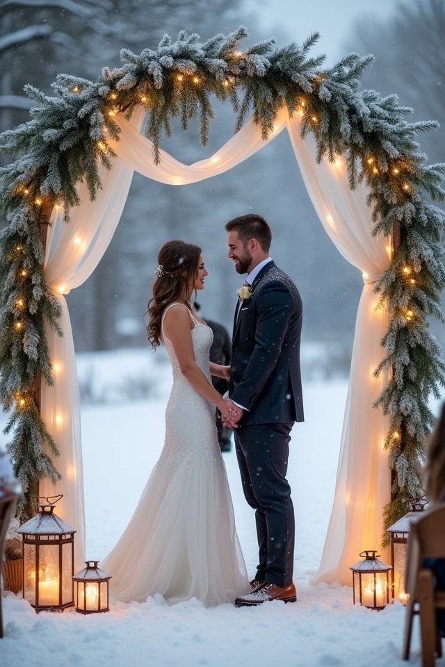 enchanting winter wedding backdrops