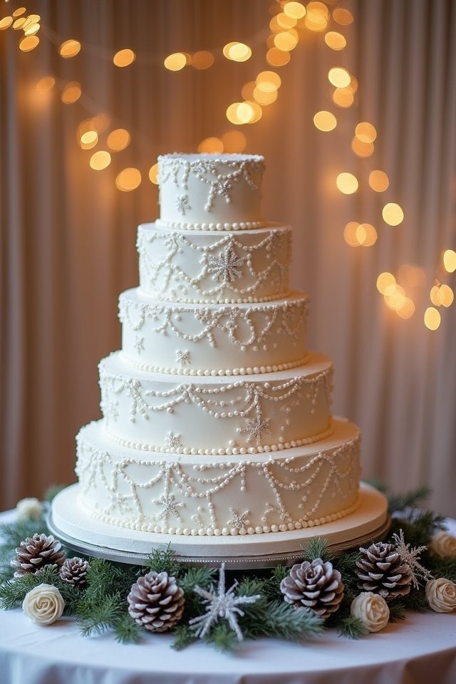 enchanting winter wedding cake