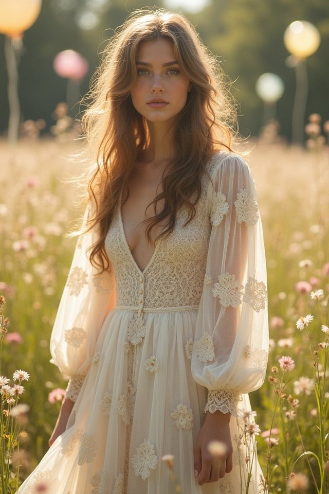 ethereal balloon sleeve elegance