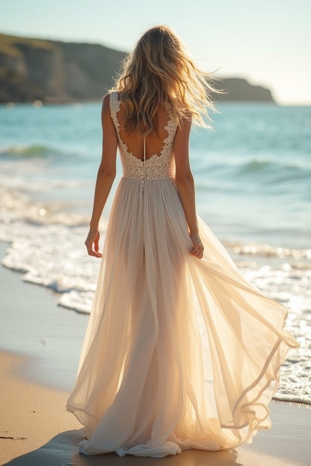 ethereal beach wedding gowns