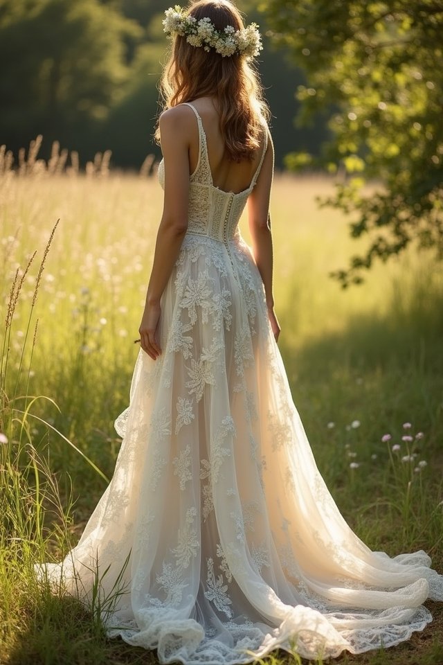 ethereal bohemian lace gown