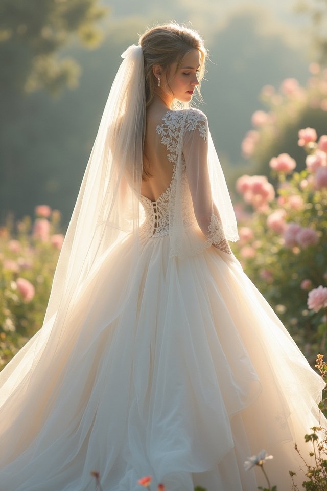 ethereal bridal cape and veil