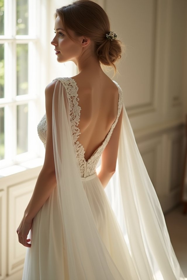 ethereal cap sleeve elegance