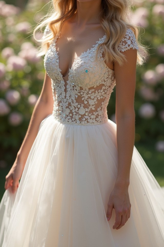 ethereal cap sleeve gown elegance