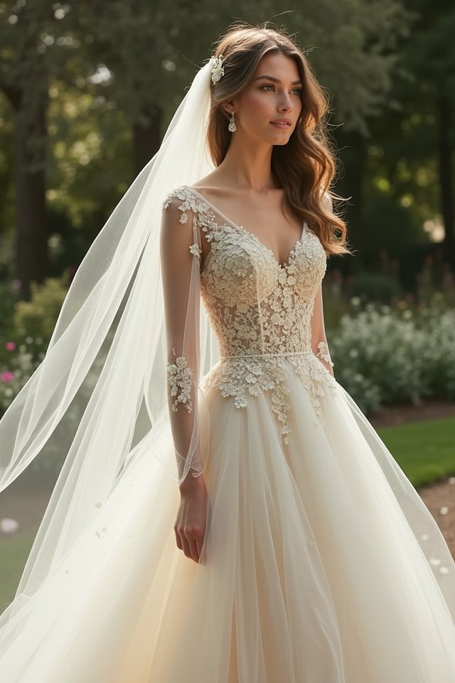 ethereal floral organza elegance