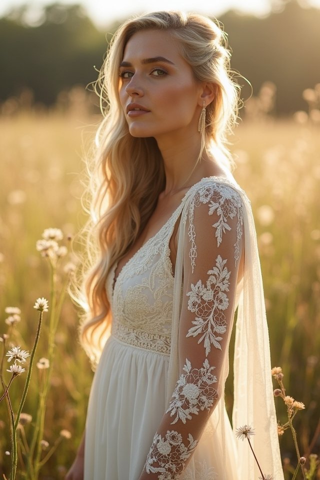 ethereal floral wedding dress