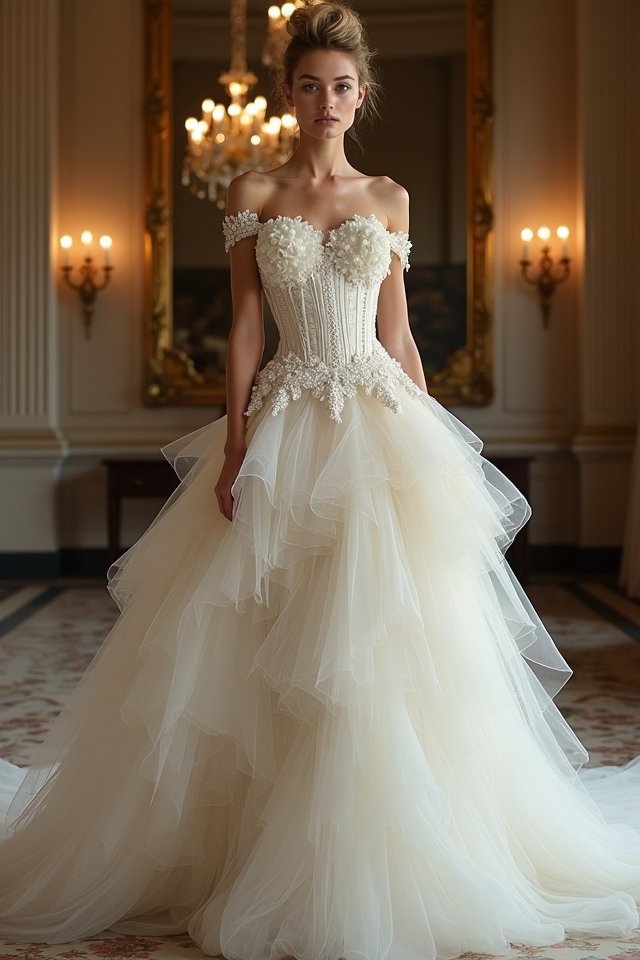 ethereal flowing wedding gown