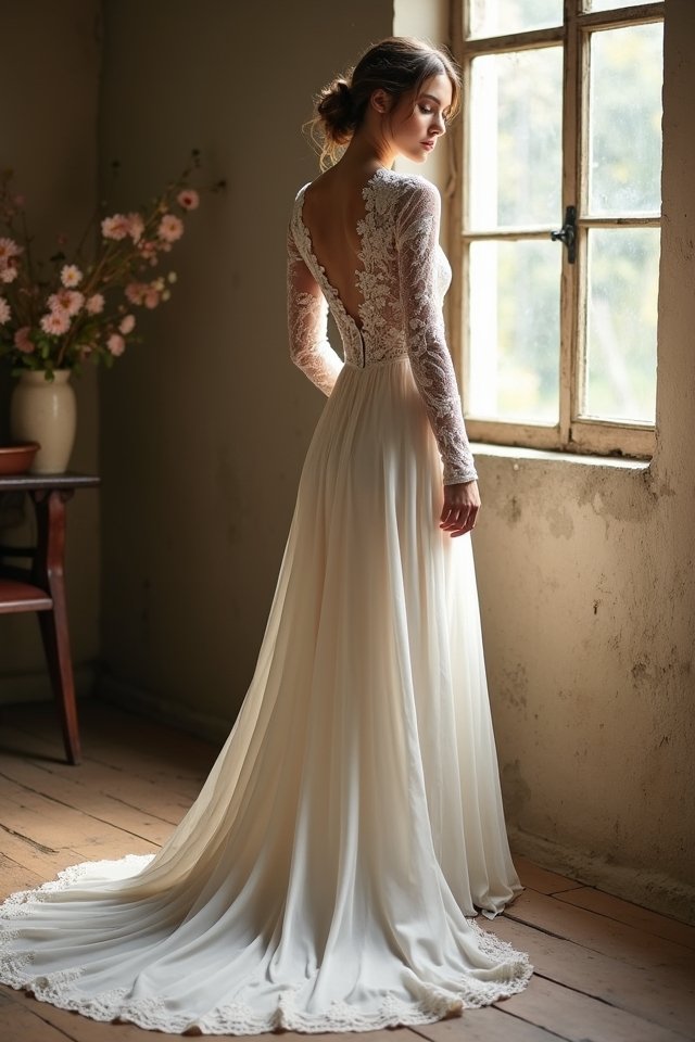 ethereal lace a line elegance