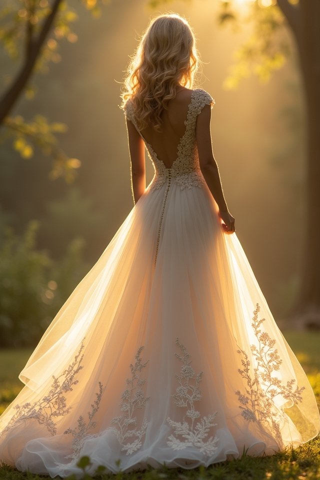 ethereal lace a line gown