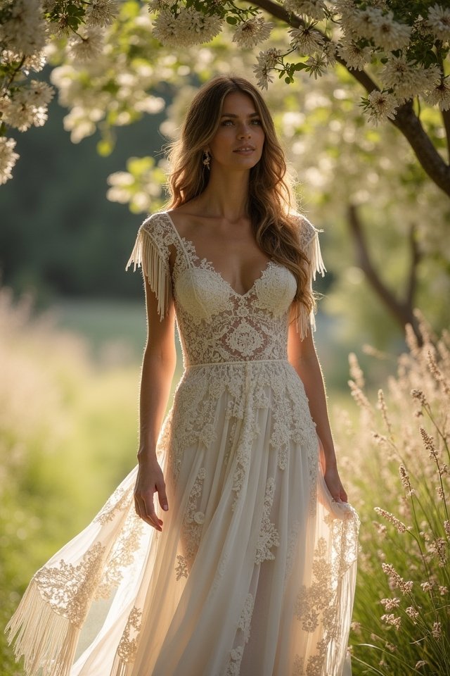 ethereal lace boho gown