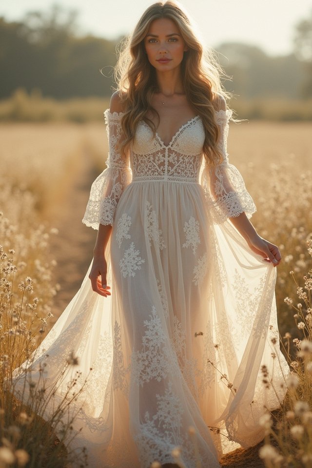 ethereal lace gown elegance