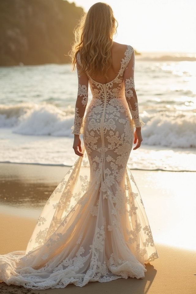 ethereal lace mermaid dress