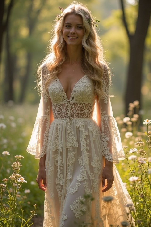 ethereal lace romantic gown
