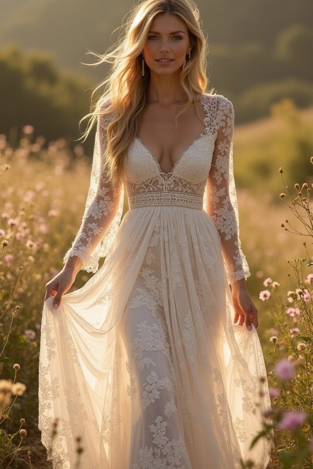 ethereal lace wedding dress