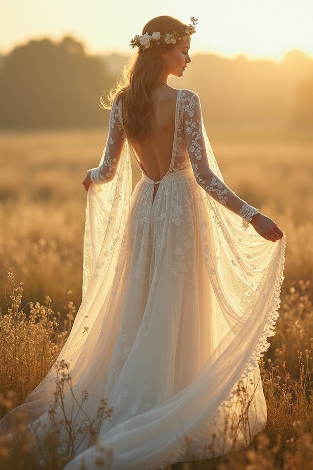 ethereal lace wedding gown
