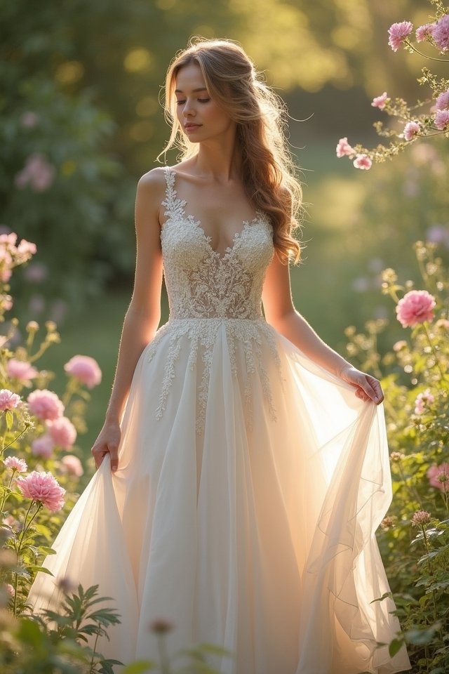 ethereal lace wedding gown