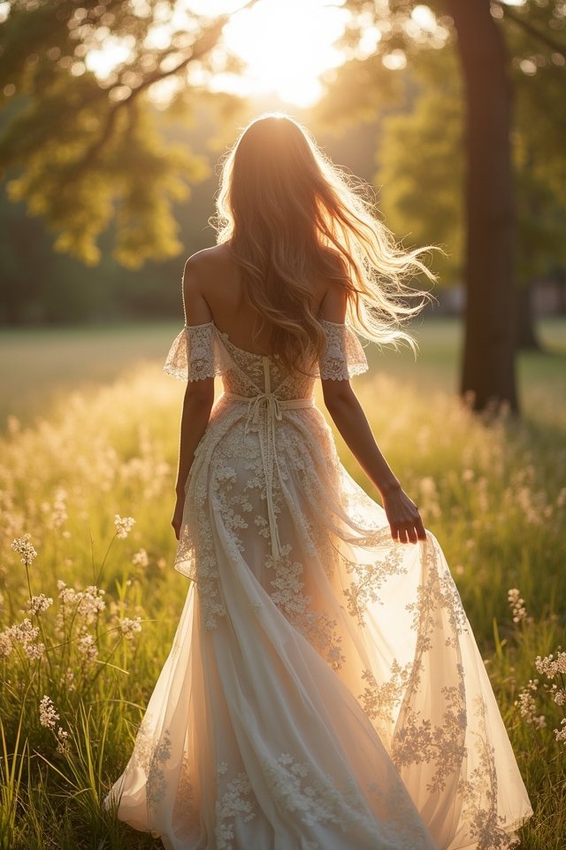 ethereal off shoulder wedding dress