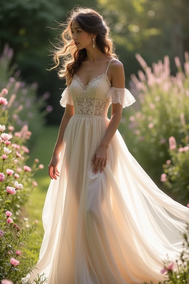 ethereal off the shoulder elegance