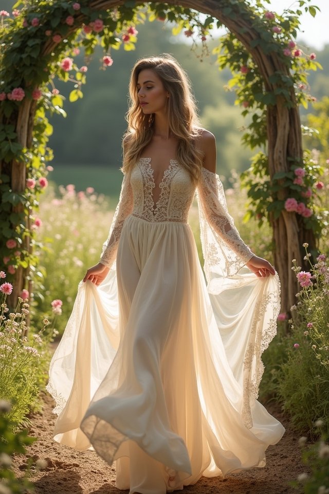 ethereal off the shoulder elegance