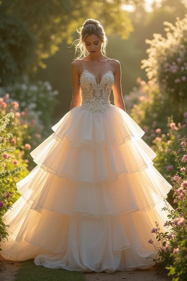 ethereal organza ballgown elegance