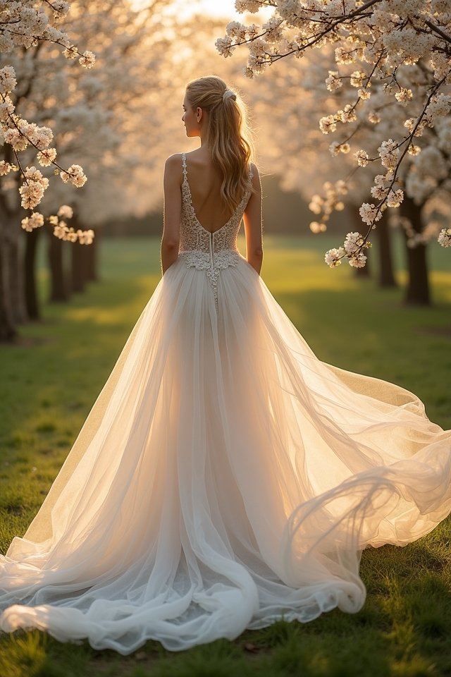 ethereal organza wedding gown