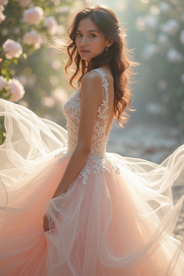 ethereal organza wedding gown