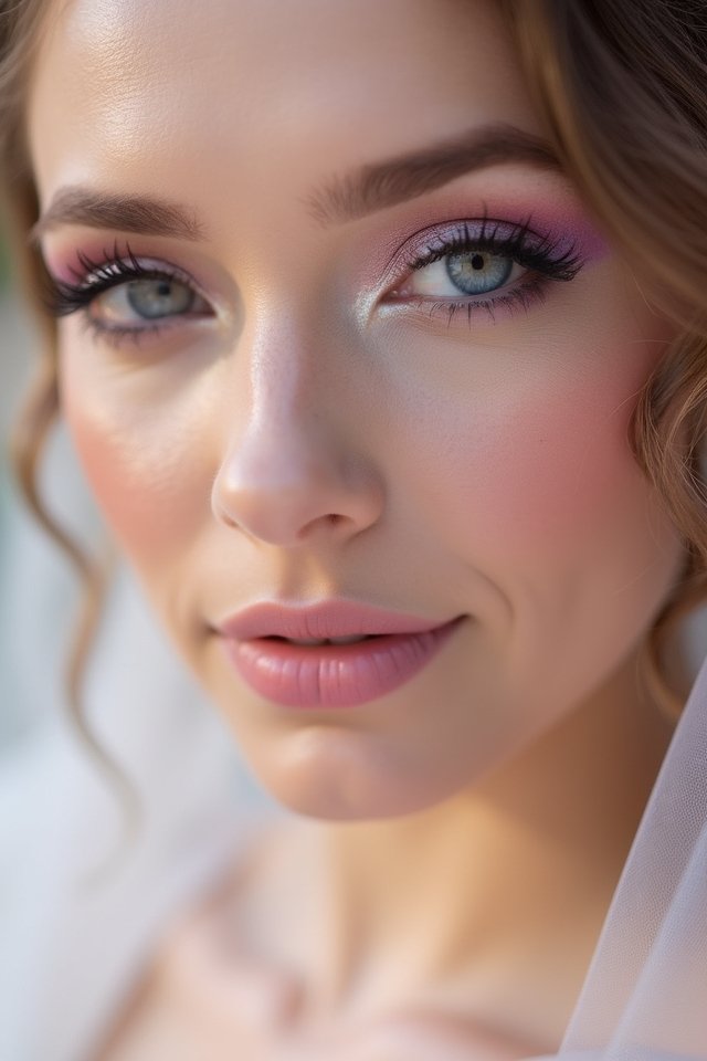 ethereal pastel bridal beauty