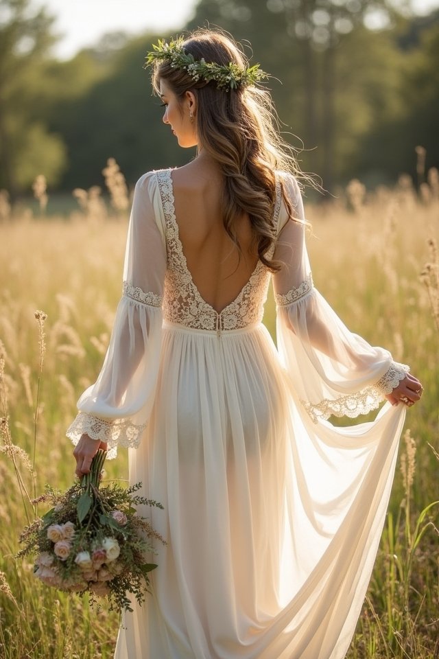 ethereal rustic chiffon gown