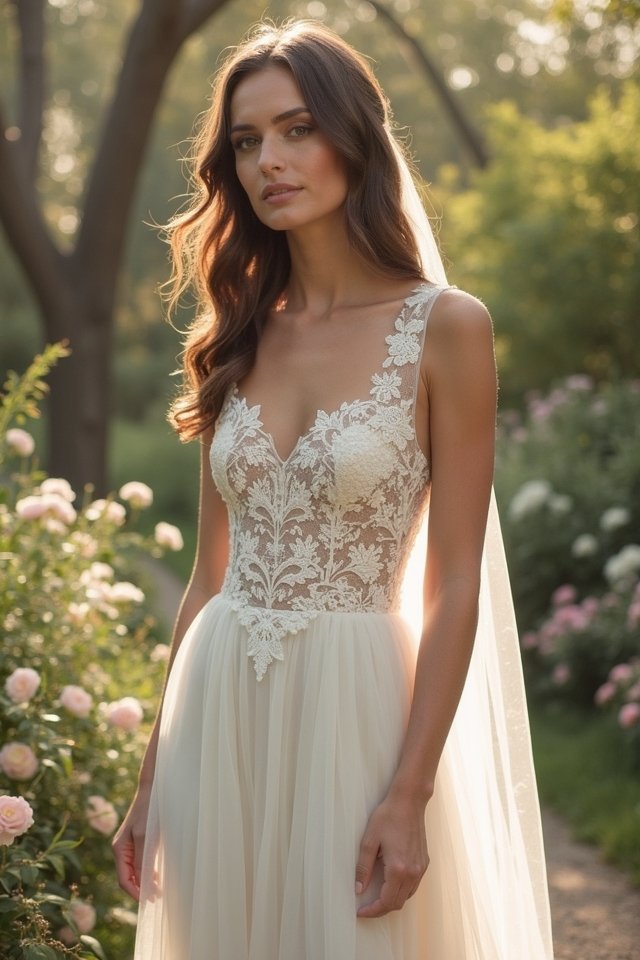 ethereal sheer bridal elegance