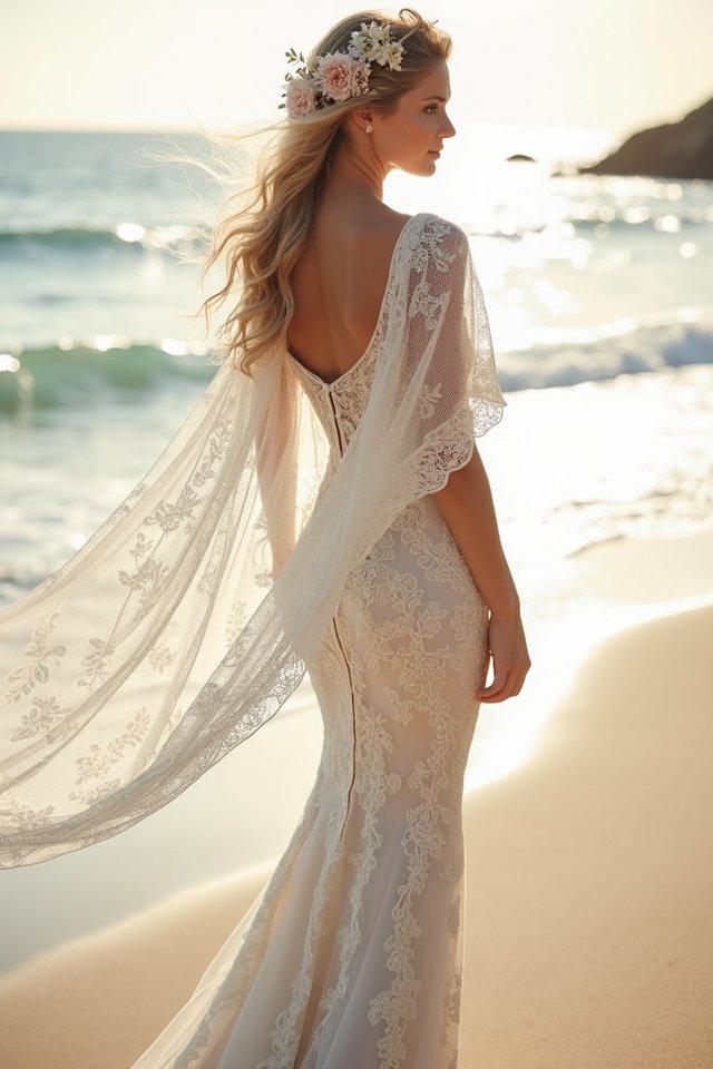 ethereal sheer cape sleeves