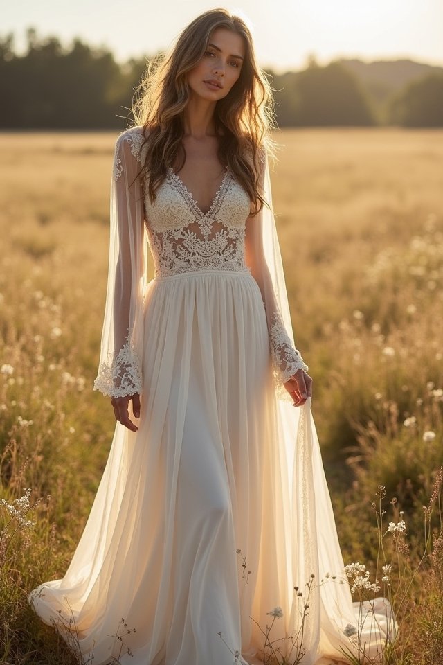ethereal sheer maxi gown