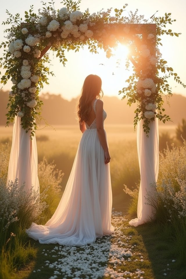 ethereal sunrise wedding ceremony