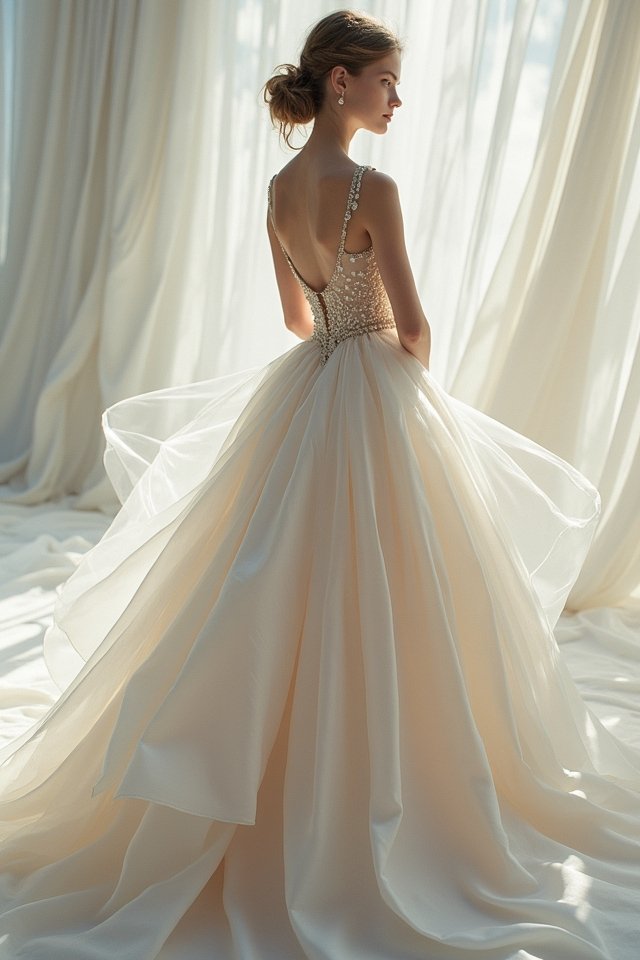 ethereal taffeta ball gown
